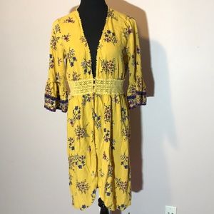 Blue Rain boho coverup with bell sleeves